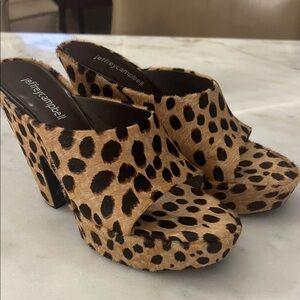 Jeffrey Campbell Leopard Print Mules